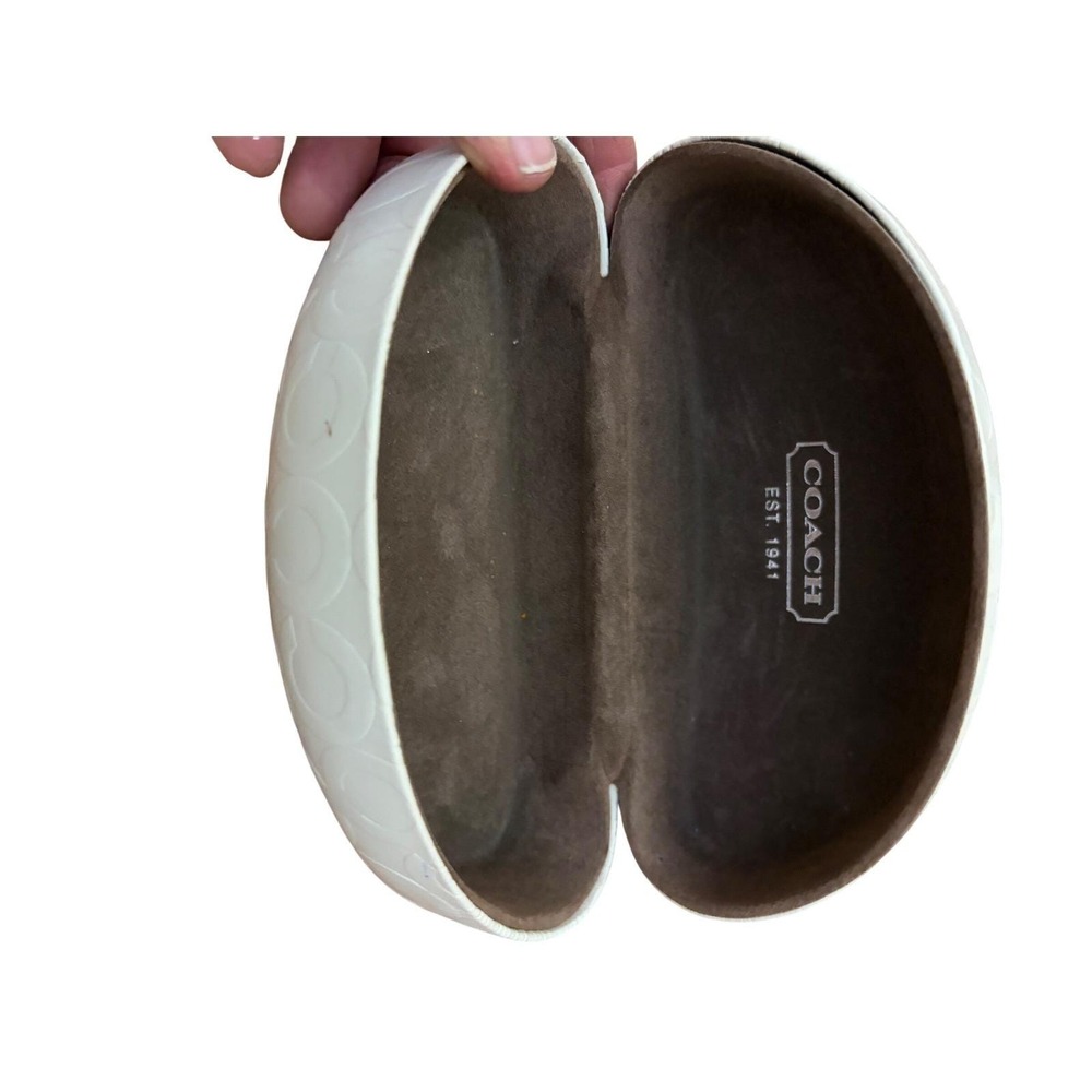 Coach White Embossed Signature C Hard Shell Sunglasses Clamshell‎ Case Est 1941